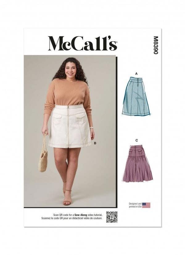 McCalls 8390 Paper Sewing Pattern – Women's Skirt, Intermediate