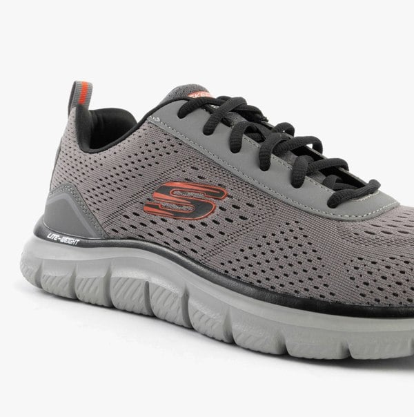 Skechers TRACK - LESHUR Mens Trainers Charcoal/Orange