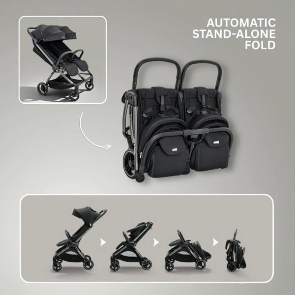 JoviKids Ayla Twin Stroller - Urban Black