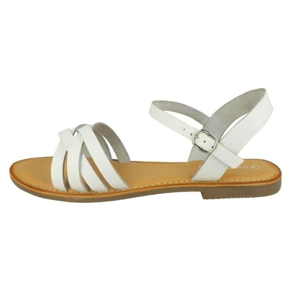 Leather Collection Ladies Leather Collection Flat Strappy Sandals F00196