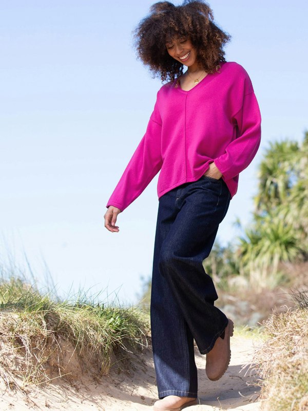 Kite Organic Loscombe Knit Jumper Fuchsia