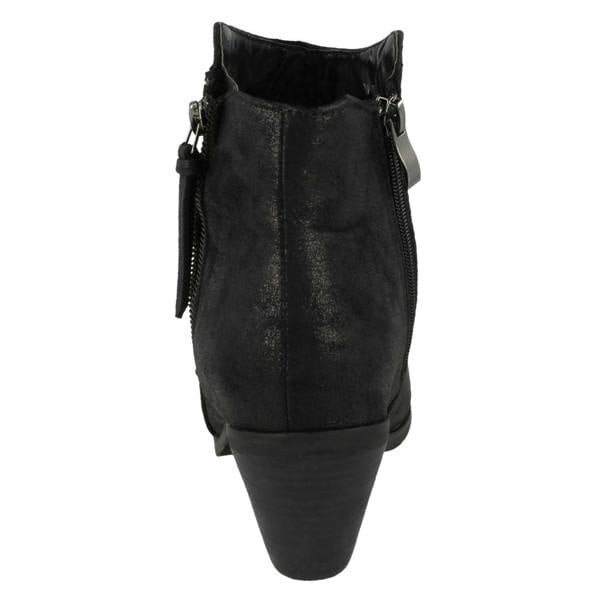 Spot On Ladies Spot On Cowboy Style Ankle Boots with Zip Detail
