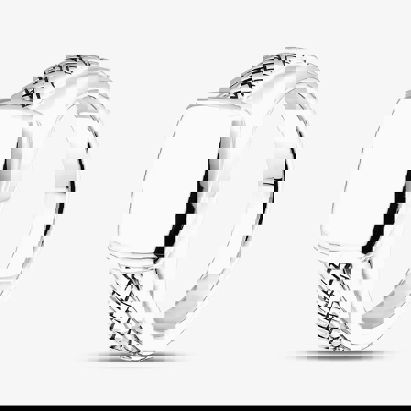 T. H. Baker Rhodium Plated Sterling Silver Square Braided Signet Ring 8.81.0300