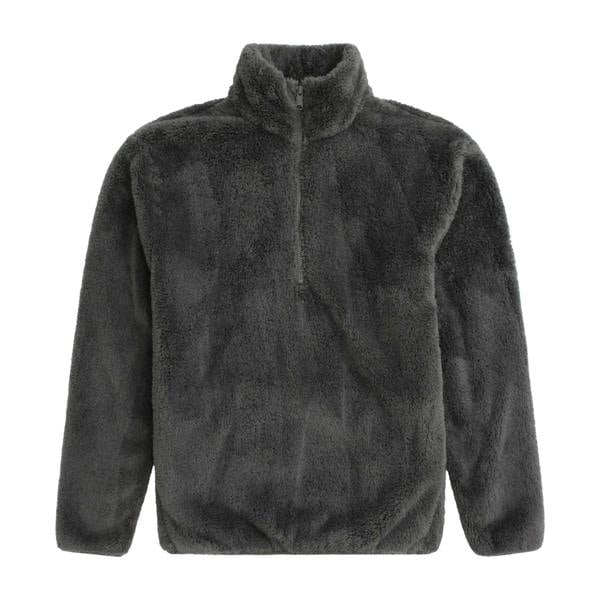 Animal Mens Teddy Fleece Half Zip Jacket - Khaki