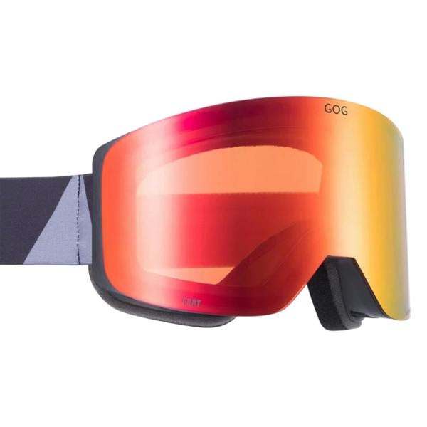 GOG Eyewear Unisex UV400 Ski Snowboard Goggles with Magnetic Anti-Fog Mirror Double Lens - One Size - Matt Black / Red