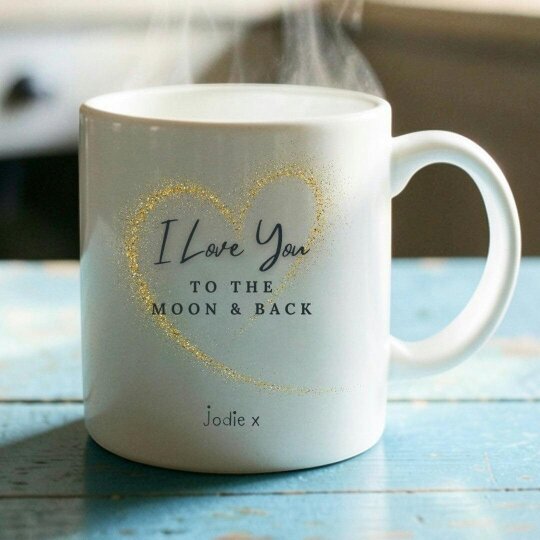 Aye Do Gifts Personalised Love You to the Moon & Back Mug, Candle & Socks Gift Hamper | Anniversary Gift