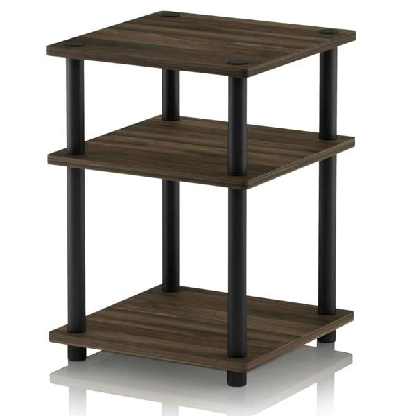 WALPLUS Durable Turn-N-Tube Easy Assembly Multipurpose Shelf, Columbia Walnut/Black for Study Room