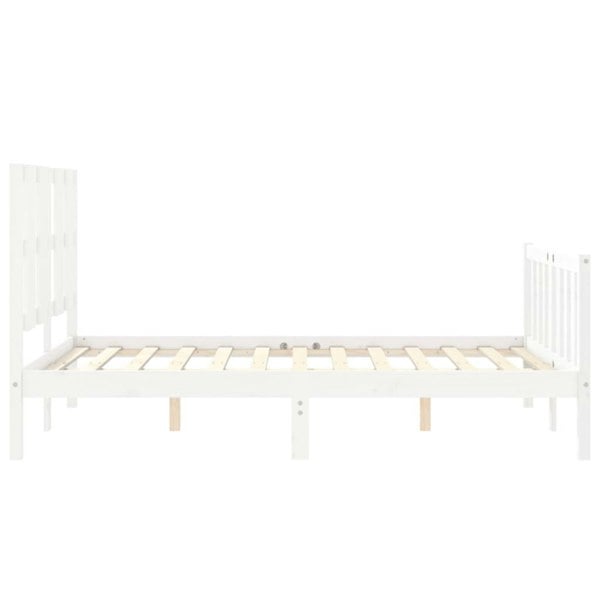 Berkfield Bed Frame with Headboard White 120x200 cm Solid Wood
