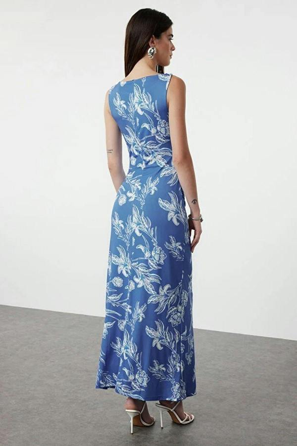 WOVCOR Floral Print Fitted Flexible Knit Pencil Dress