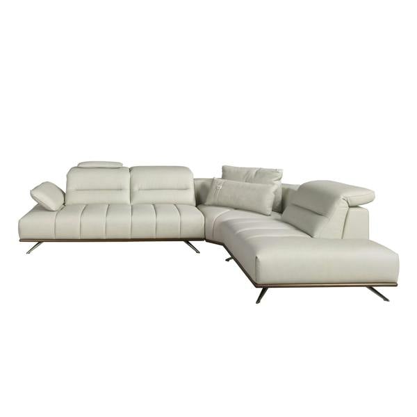 Angel Cerdá Corner sofa in light grey leather 6243/6244