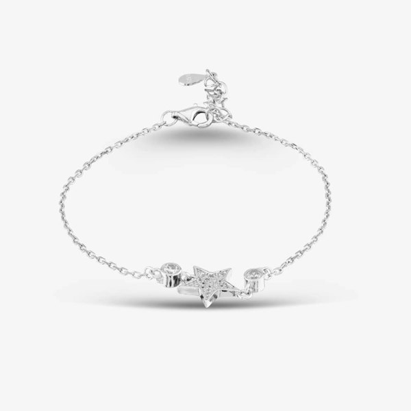 T. H. Baker Silver Clear Pave Star Bracelet B614608