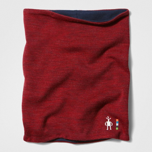 Smartwool Thermal 250gsm Merino Wool Reversible Neck Gaiter - Burgundy Red/Navy Blue