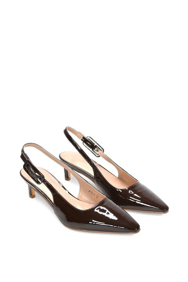 XY LONDON Kitten Heel Court Shoes With Slingback