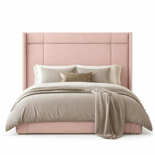 Great British Beds Dingley Winged Divan Bed - Pink Plush