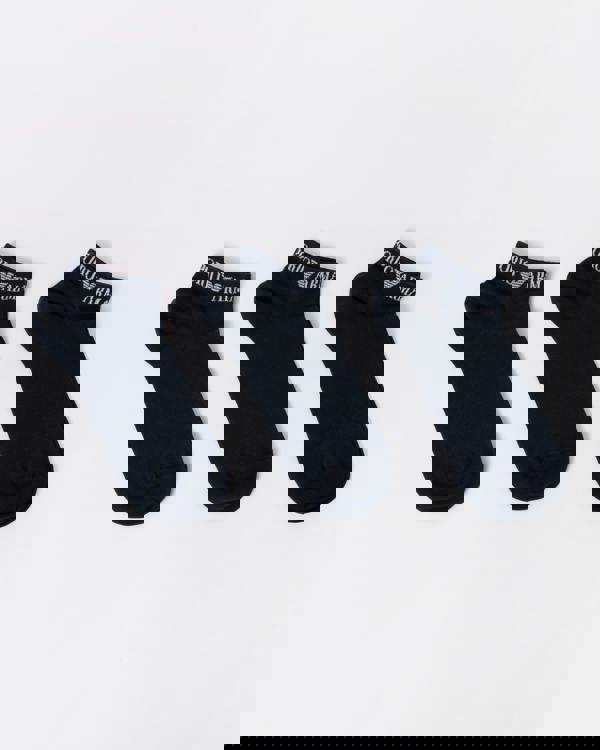 Emporio Armani 3-Pack Mens Trainer Socks - Armani Blue - 3 pack