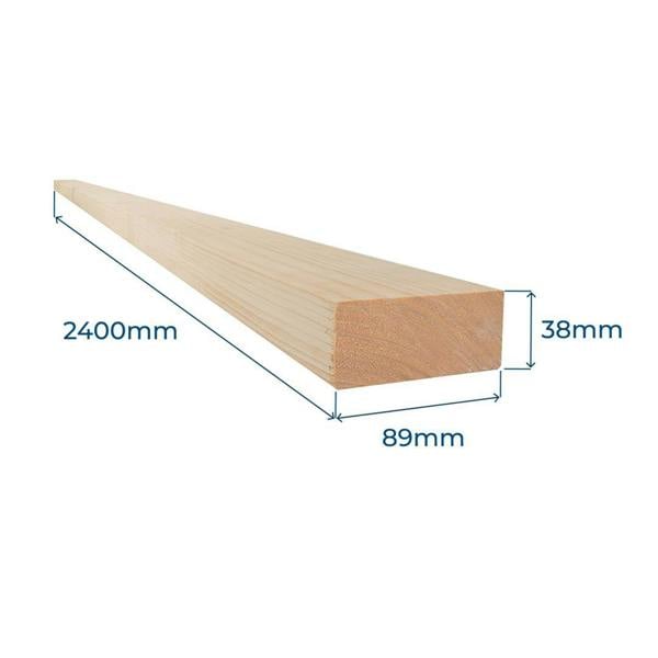 Snowdon Timber Untreated 4x2" CLS Timber - Smooth Planed Studwork Wood (T) 38mm (W) 89mm (L) 2.4m