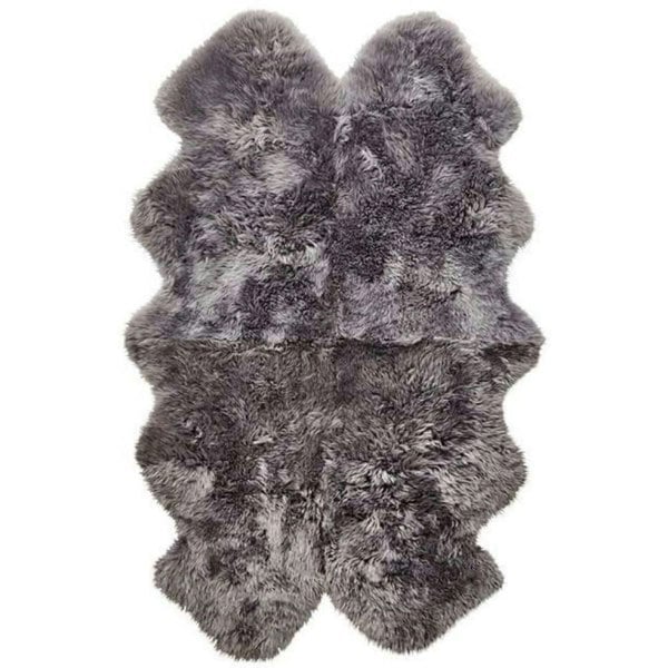 Genuine Grey Sheepskin Faux Fur Rug | Luxurious Home Decor
