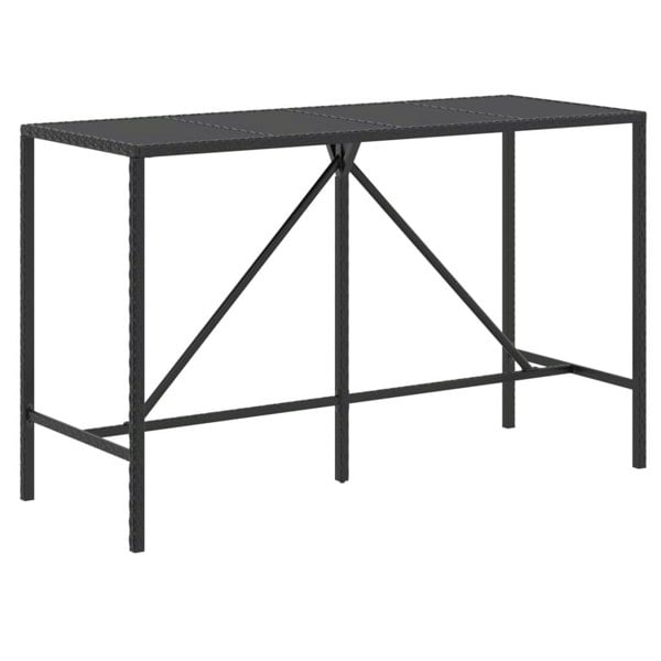 Berkfield 7 Piece Garden Bar Set with Cushions Black Poly Rattan