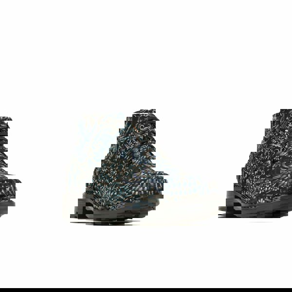 Embassy London Laviva - Black & Floral - Women's round toe wide fitted ankle boot In nubuck leather