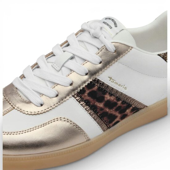 Tamaris Women's White Silver Leather Sneakers