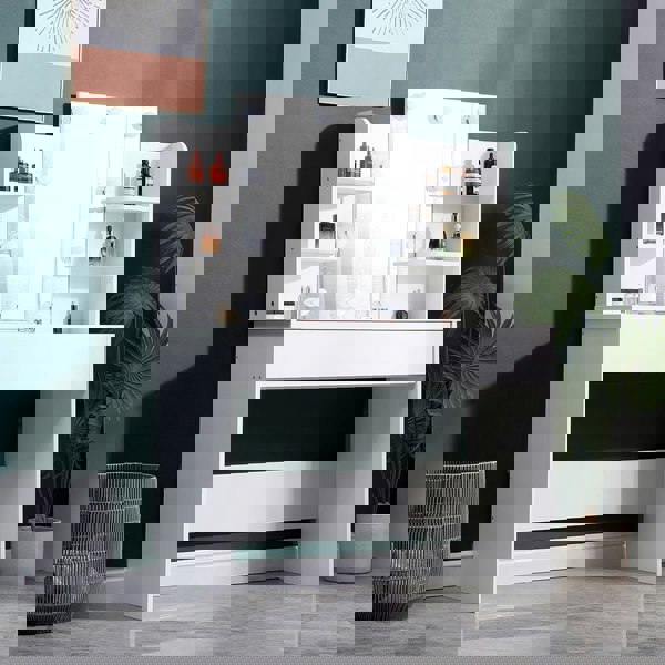 139.5cm H Modern Hollywood Vanity Desk with Lighted Mirror Dressing Tables Living and Home