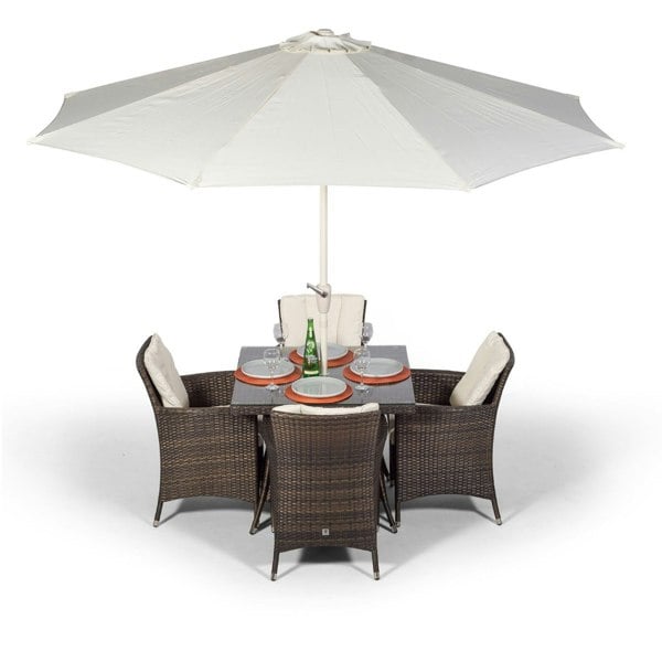 Giardino Savannah Square 4 Seater Rattan Patio Dining Set