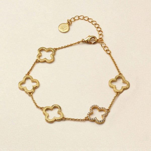 Say It With Clover Bracelet - Yellow Gold Plated