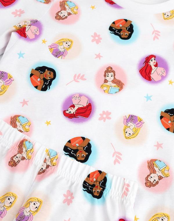Vanilla Underground Disney Girls Multicoloured Princess Multi-Pack of 2 Long Sleeve Long Leg Pyjama Set