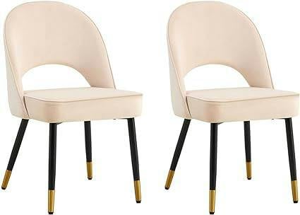 HYGRAD BUILT TO SURVIVE Padded Velvet Dining Chairs with Black Legs – Set of 2 | HYGRAD®