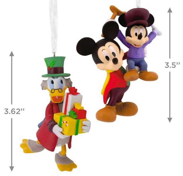 Disney Mickey's Christmas Carol Storied Moments  - Set of 2 Christmas Tree Ornaments