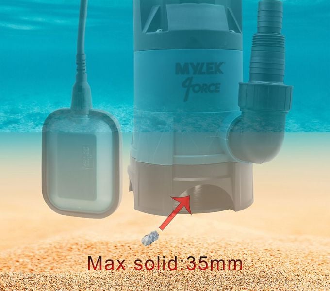 Mylek Submersible Water Pump 750W Electric for Clean or Dirty Water with Float Switch, 14000L/H