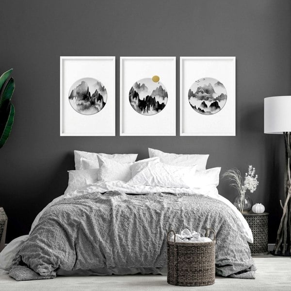 Japanese home decor | set of 3 wall art for bedroom