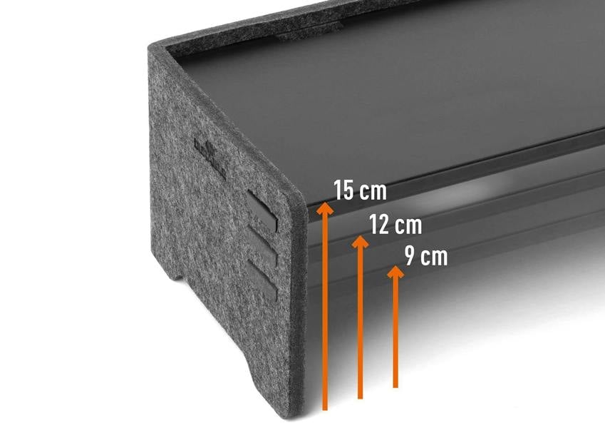 Durable Premium Felt Monitor Riser Laptop Stand | Height-Adjustable Shelf | Teal