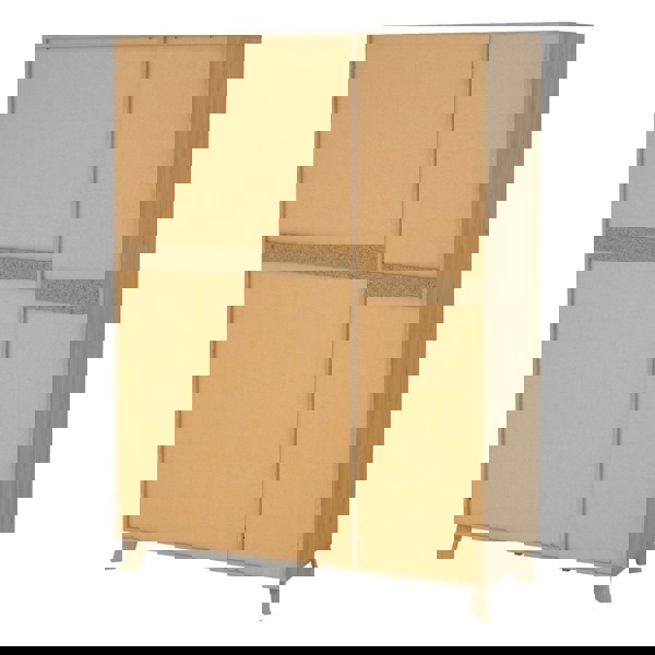 Furniture To Go Ikast Wardrobe 3 Doors and 2 Drawers with Mirror in Jackson Hickory and White