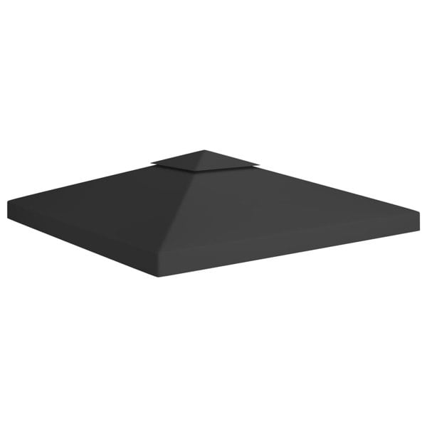 Berkfield 2-Tier Gazebo Top Cover 310 g/ma_ 3x3 m Black