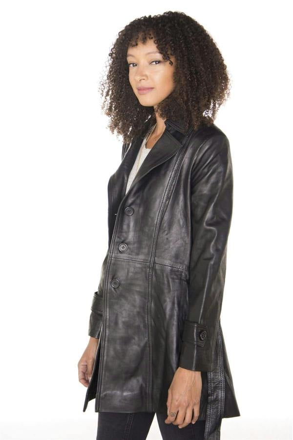 Infinity Leather Womens 3/4 Length Trench Coat-Ranchi