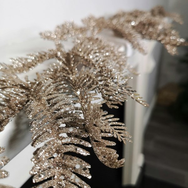 Samuel Alexander 1.8m Light Champagne Glitter Fir Christmas Garland Decoration