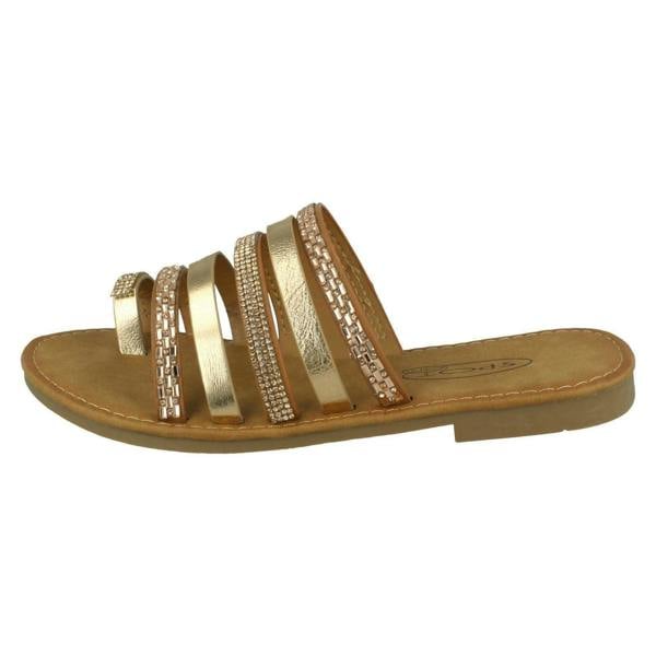 Spot On Ladies Spot On Flat Strappy Sandals F00262