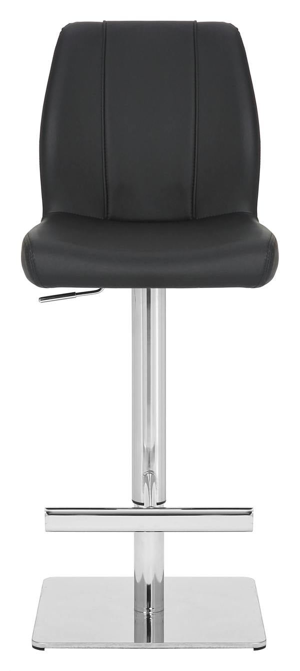 Lamboro Ravenna Deluxe Breakfast Bar Stool, Chrome Footrest, Height Adjustable Swivel Gas Lift, Home Bar & Kitchen Barstool, Black