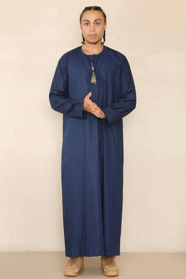 Infinity Leather Mens Thobe Jubba Saudi Islamic Arab Eid Emirati Kaftan Jubbah Tassel Robe