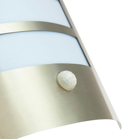 Happy Homewares Modern Outdoor IP44 Stainless Steel Flush Wall Lamp Fitting with PIR Sensor