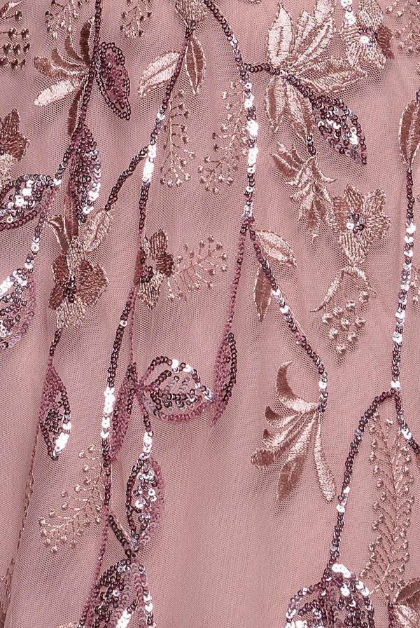 Flared Sleeve Embroidered Maxi Dress - Blush DR3279