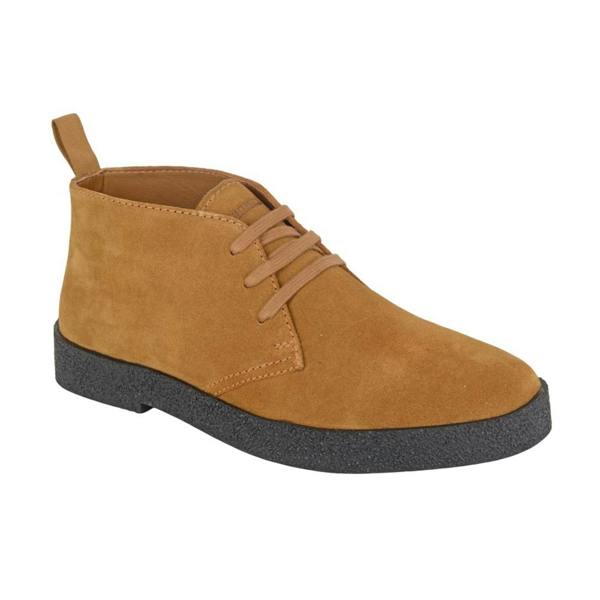Roamers Mens Leather Desert Boots - Tan - 