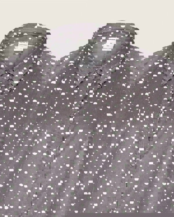 Jess Grey Abstract Spot Print Midi Shirt Dress- image 4