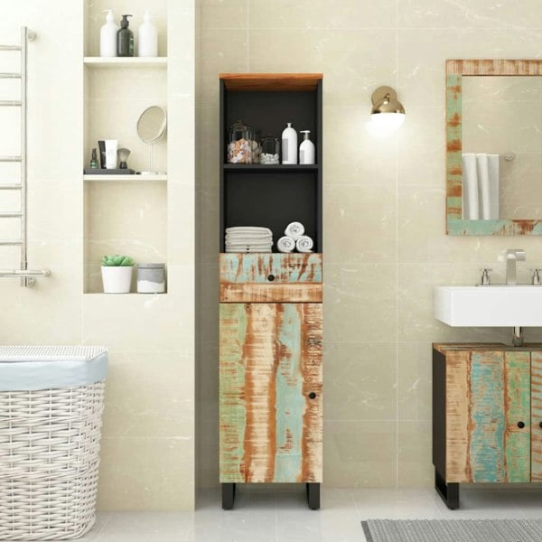 Berkfield Bathroom Cabinet 38x33x160 cm Solid Wood Reclaimed