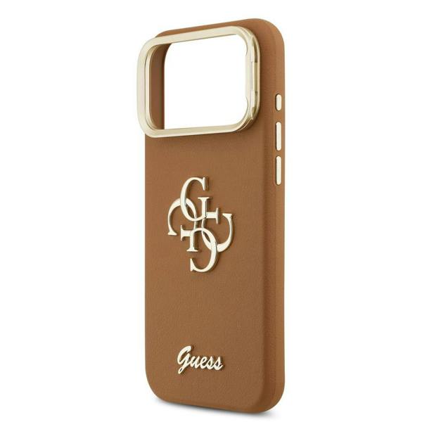 Guess PU Grained 4G Logo Stand Camera Frame Case for iPhone 17 Pro Max 6.9" Black - GUHCP17XPCS4GSK