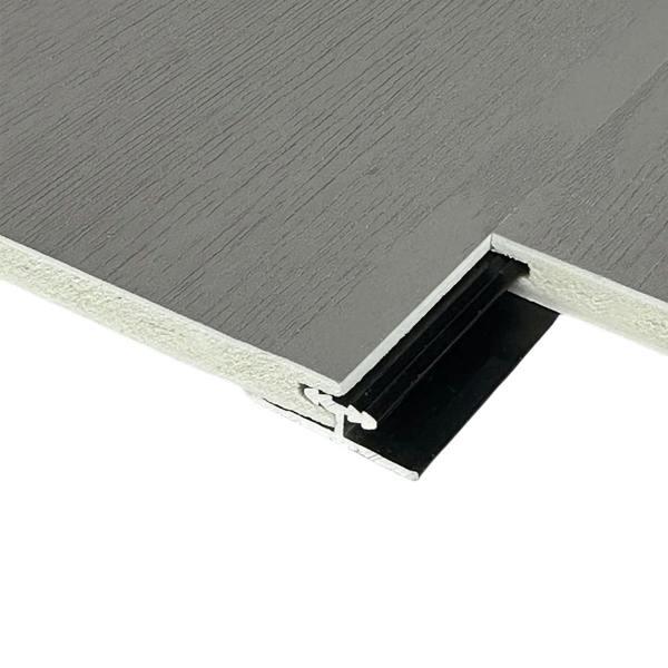 ENER-J Invisible line Aluminium Trims for 8mm Charcoal boards, Black Size: 3000 mm (Pack of 2)