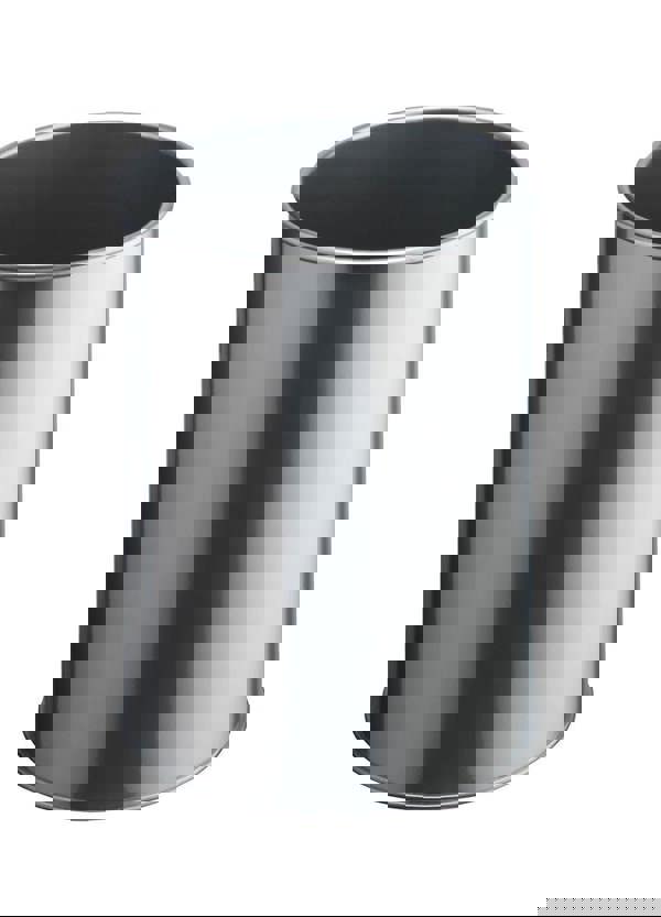 Durable Metal Round Waste Bin | Scratch Resistant Steel | 15L | Silver