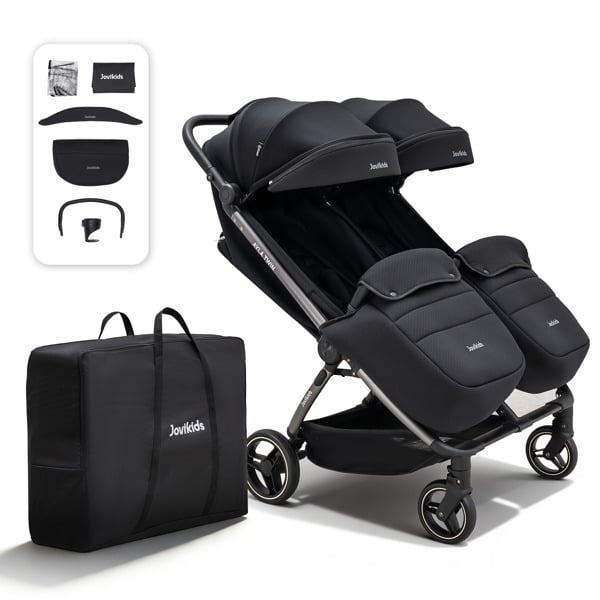 JoviKids Ayla Twin Stroller - Urban Black