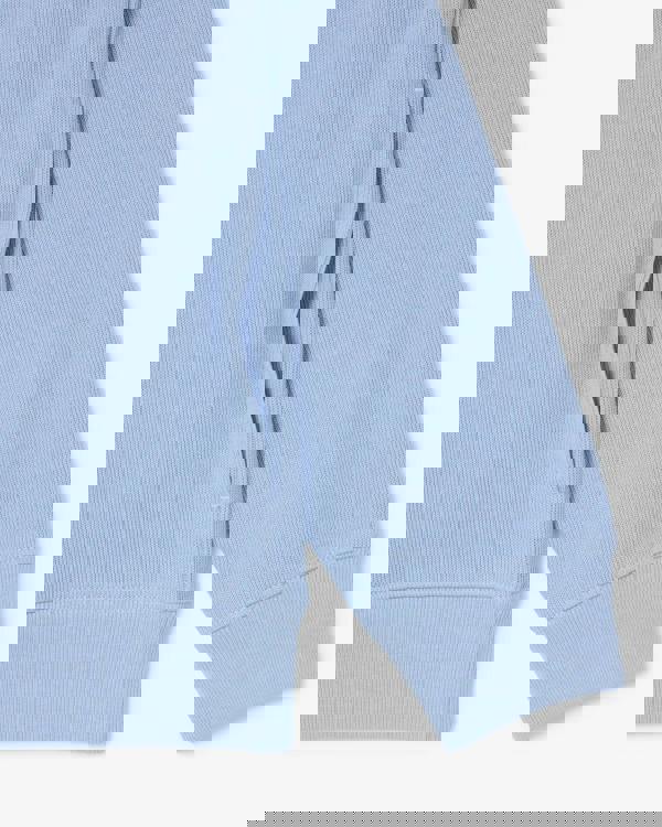 Flat lay of Lacoste Zippered Stand-Up Collar Cotton Sweatshirt in Aphylla AEY - Sleeve Detail